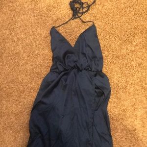 Backless maxi dress teal